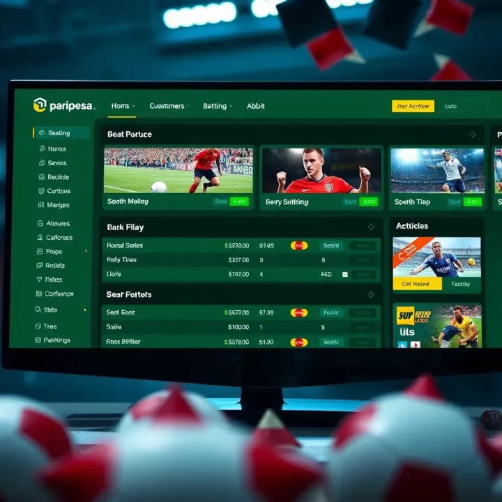 Interface displaying diverse sports betting options on ParipesaShop.com