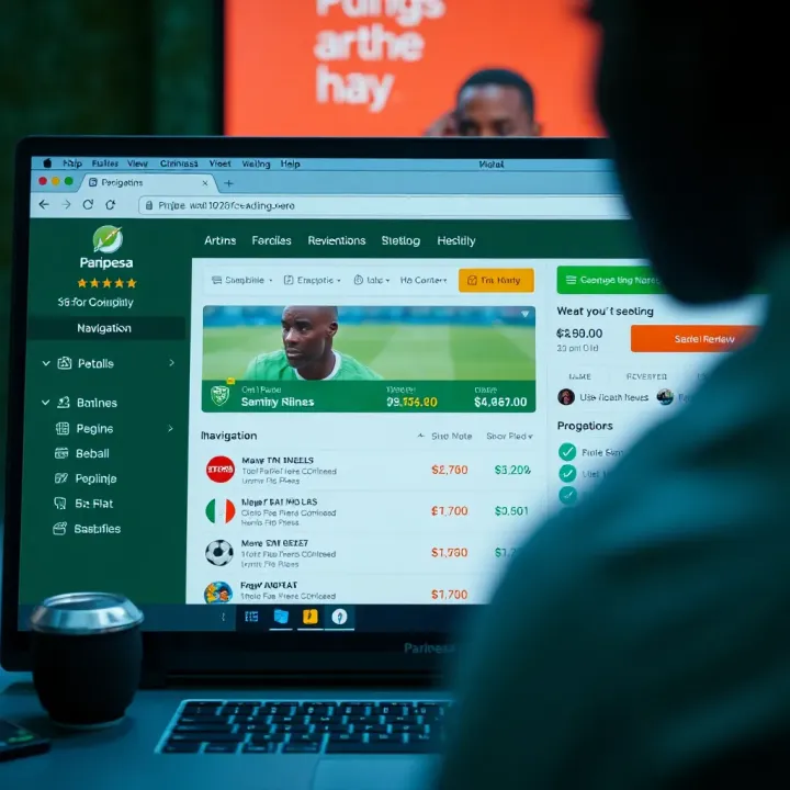 User-friendly Paripesa desktop interface with navigation menus and betting options visible