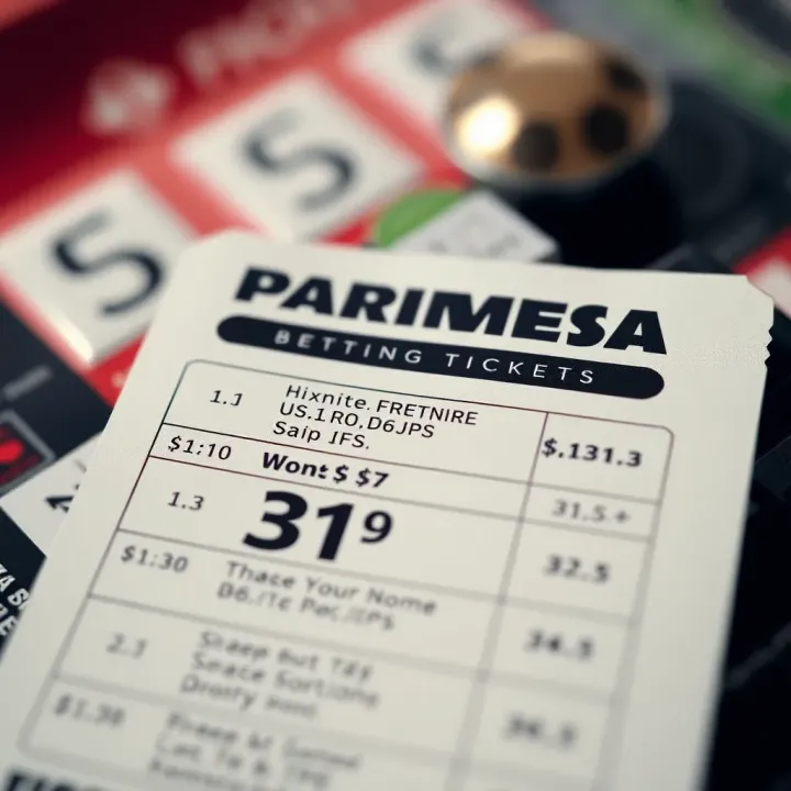 Close-up of a Paripesa betting ticket showing various betting options and potential winnings