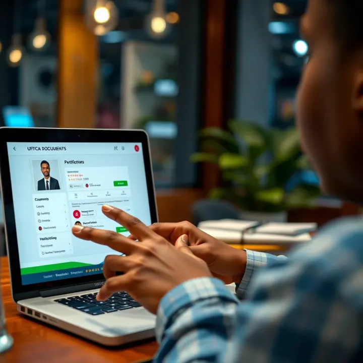 User uploading official documents for account verification on a digital platform