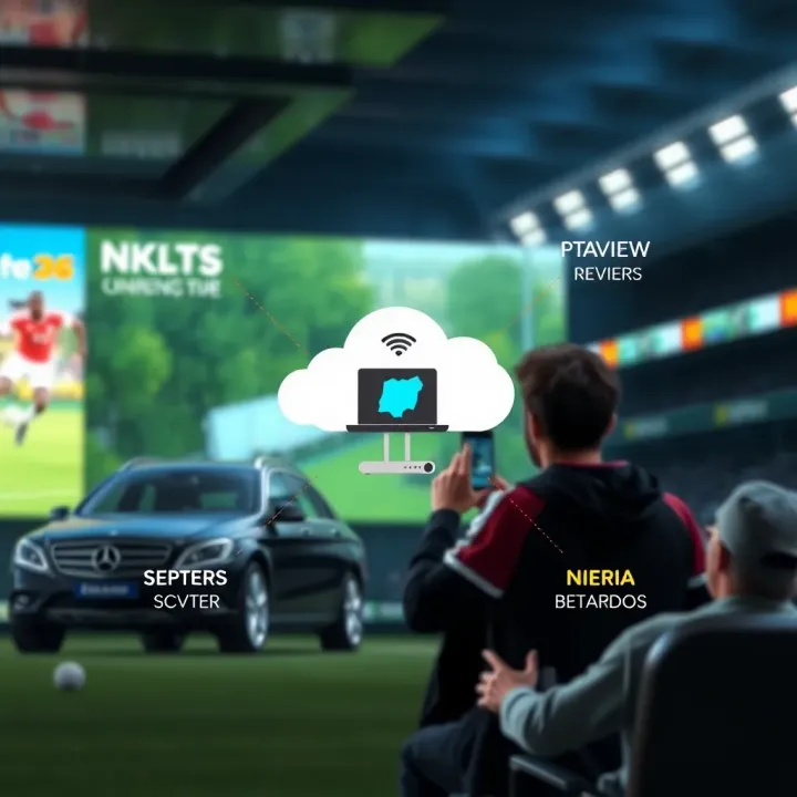 Diagram showing internet connectivity solutions for smooth sports streaming in Nigeria