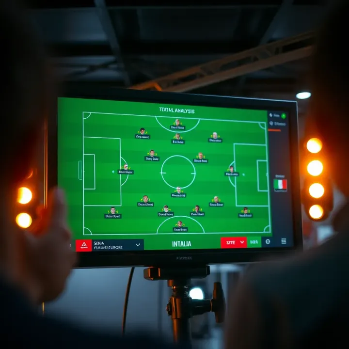 Tactical football formation on a digital screen highlighting key player positions and strategies