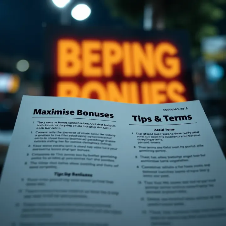 Visual guide showcasing tips and important terms to consider when using betting bonus codes responsibly