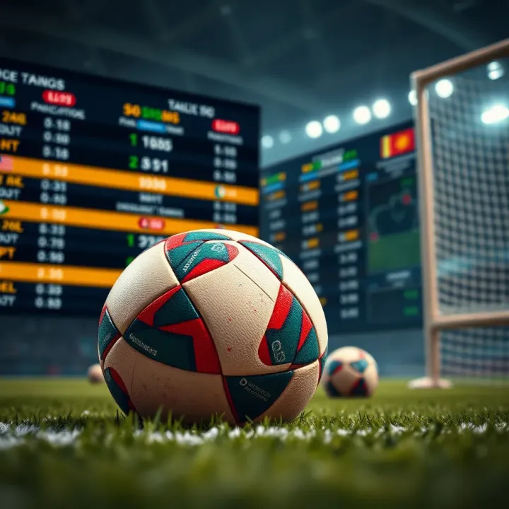 Tactical Analysis and Betting Insights for AFCON Matches Close-up of soccer ball on the pitch with tactical board and betting odds overlay