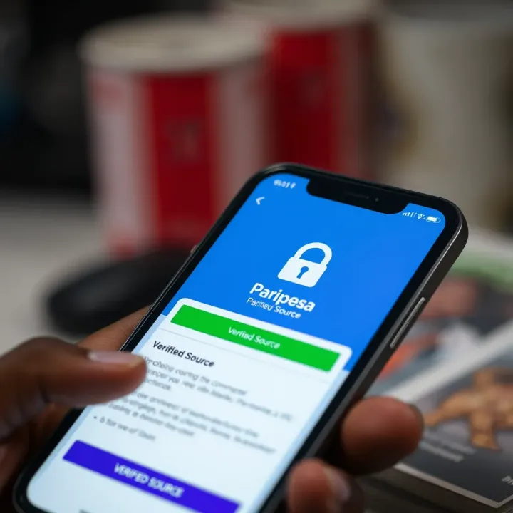 Secure Download of Paripesa APK App in Nigeria Secure download screen of the Paripesa APK app with verified source notification on a smartphone