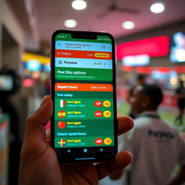 Accessing Paripesa Betting Options via Mobile Smartphone screen displaying real-time Paripesa betting options and operating hours