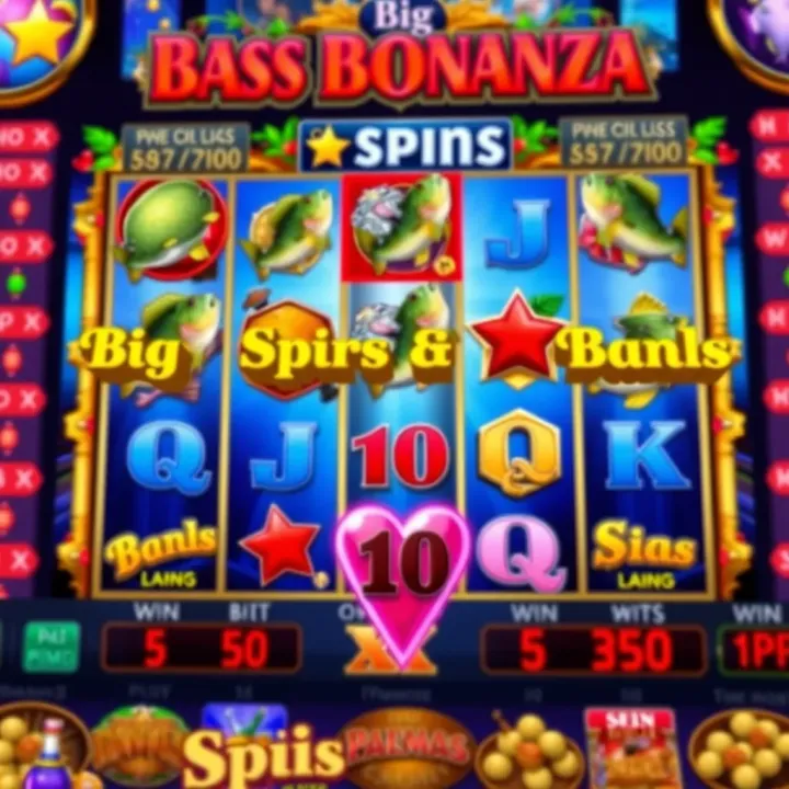 Big Bass Bonanza slot game interface showing vibrant reels with fishing-themed symbols and bonus features