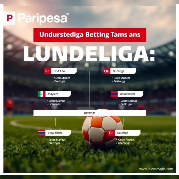 Graphic illustrating key Bundesliga teams and betting market types available on Paripesa