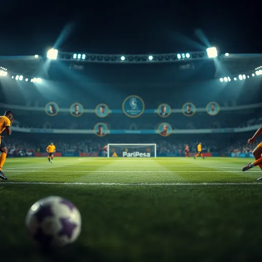 Football field with strategic betting icons and charts illustrating match analysis