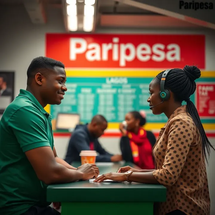 Customer interacting with support staff at Paripesa betting center