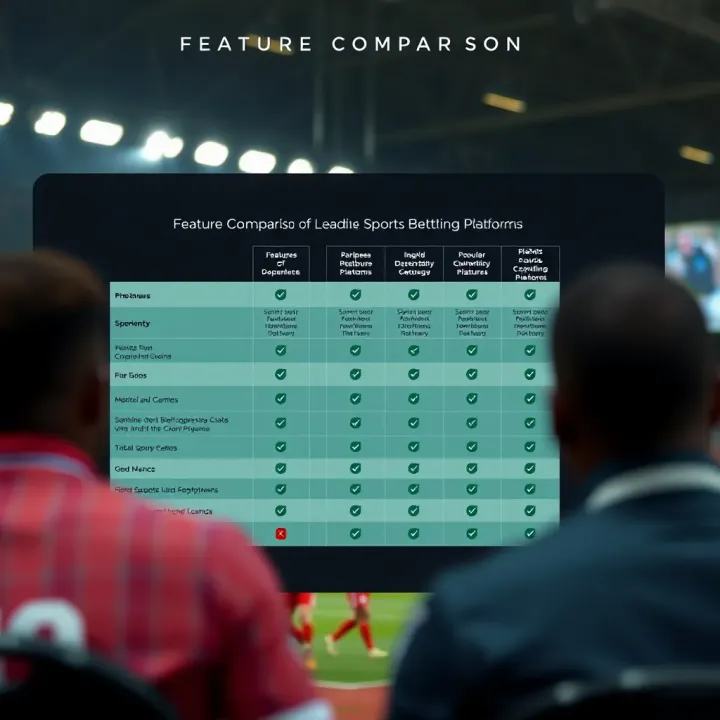 Comparison chart highlighting features of popular Nigerian sports betting platforms