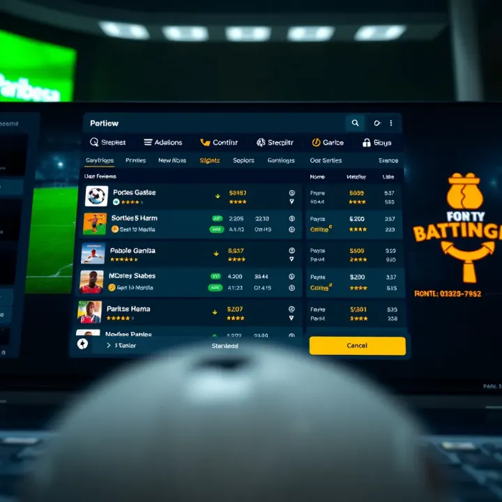 Interface showcasing sports betting options on Paripesa Gambia platform