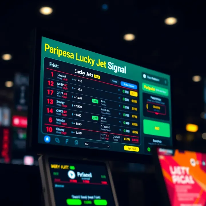 Digital interface showing Paripesa Lucky Jet signal with betting options on screen