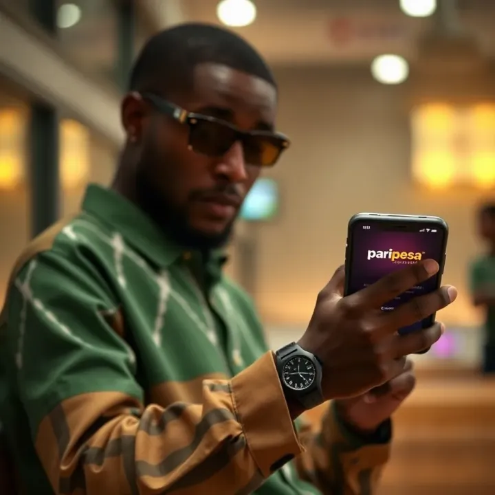 User navigating the Paripesa app interface on a smartphone in Nigeria