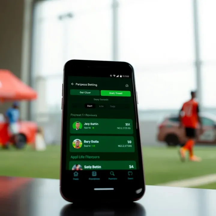 Mobile device screen showing the Paripesa Nigeria app interface with clear sports betting options