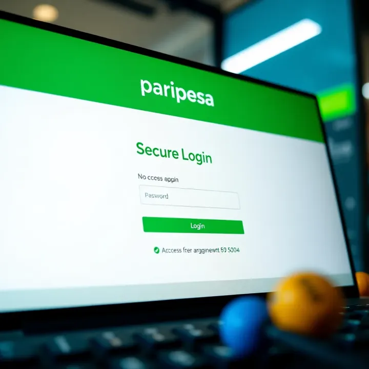 Login screen of Paripesa highlighting secure access options and password entry