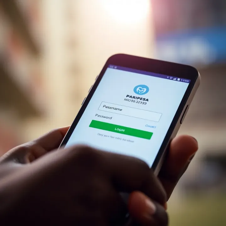 Screenshot of a mobile device displaying the Paripesa Nigeria login screen with username and password fields