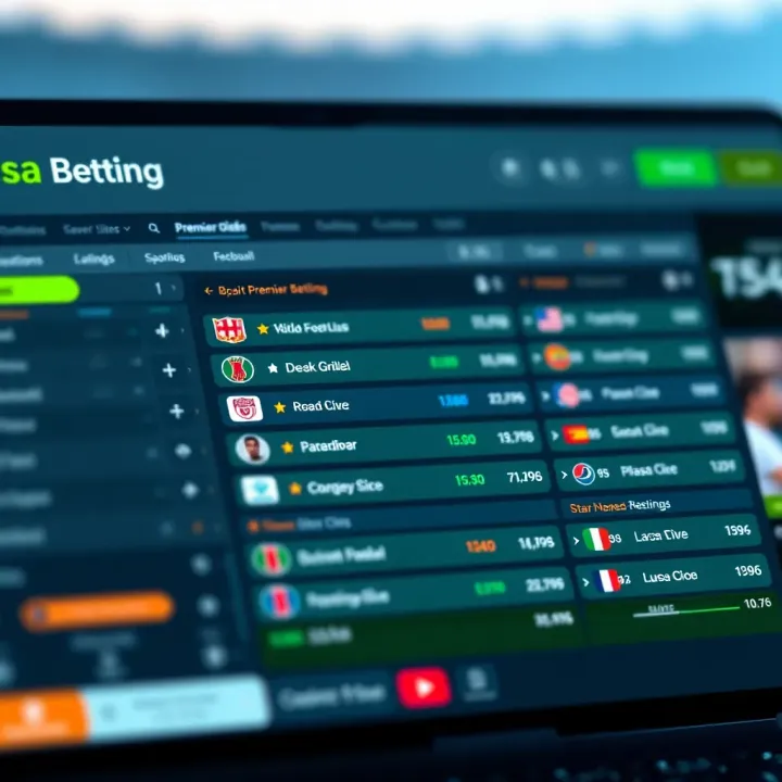 Illustration showing a digital interface with football betting odds focused on Premier League matches