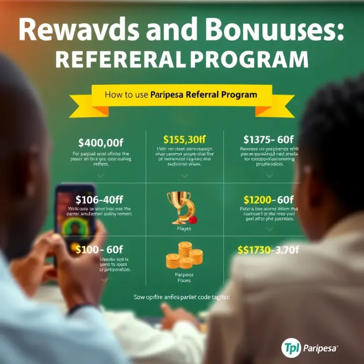 Graphic depicting various rewards and bonuses available through Paripesa referral program for Nigerian users