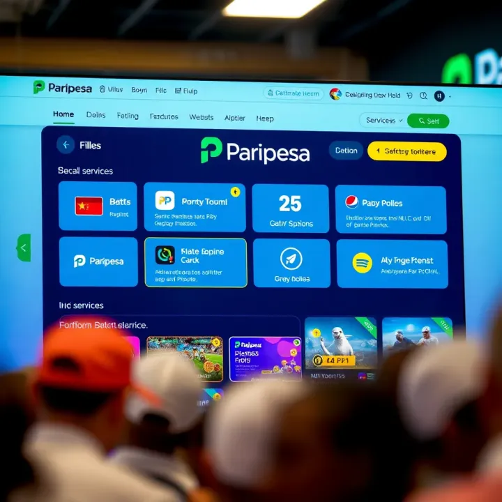 Secure betting interface showcasing available services on Paripesa platform