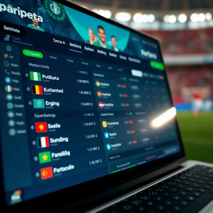 Online sports betting interface showing Serie A match odds and betting options