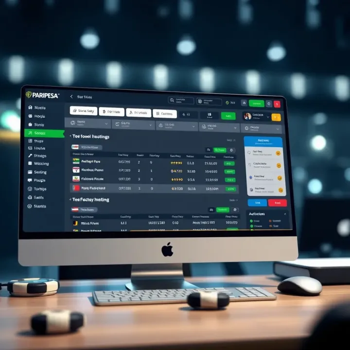 User interface of Paripesa Shop Desktop showing betting options and management tools