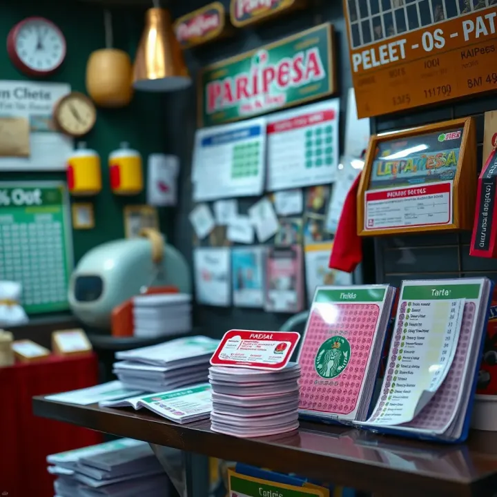 Traditional Paripesa shop setup with betting slips and lottery tickets on display