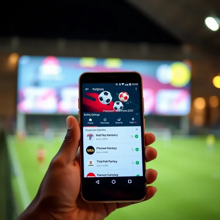 Android smartphone displaying Paripesa Sport app interface with sports betting options