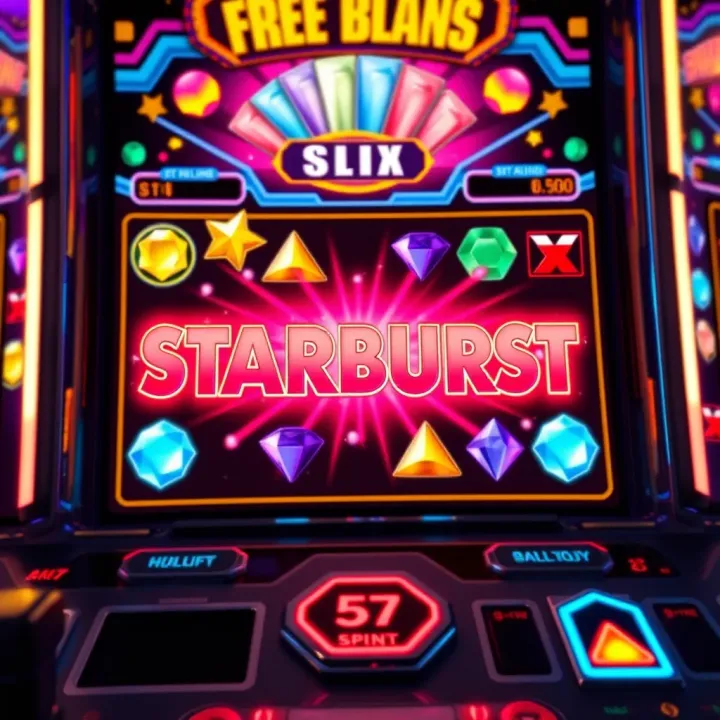 Paripesa Starburst Slot Game Interface Paripesa Starburst slot game interface displaying vibrant gems and paylines