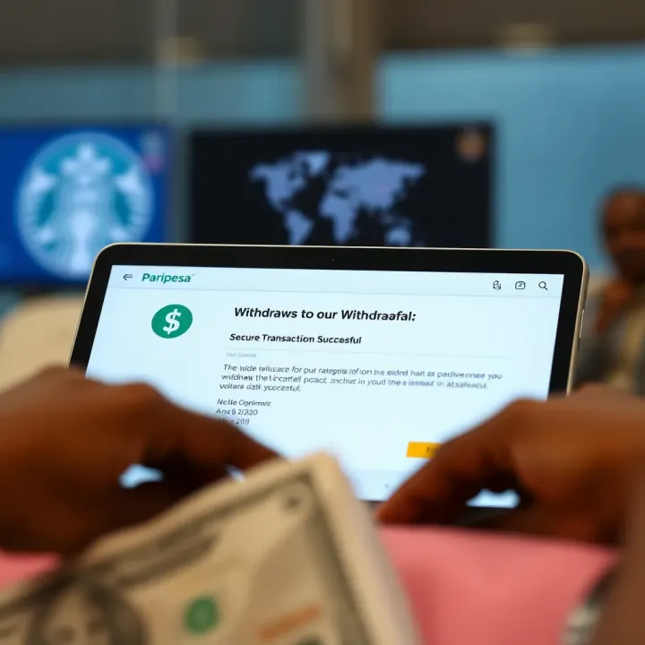 Secure transaction confirmation screen showing successful withdrawal on Paripesa platform