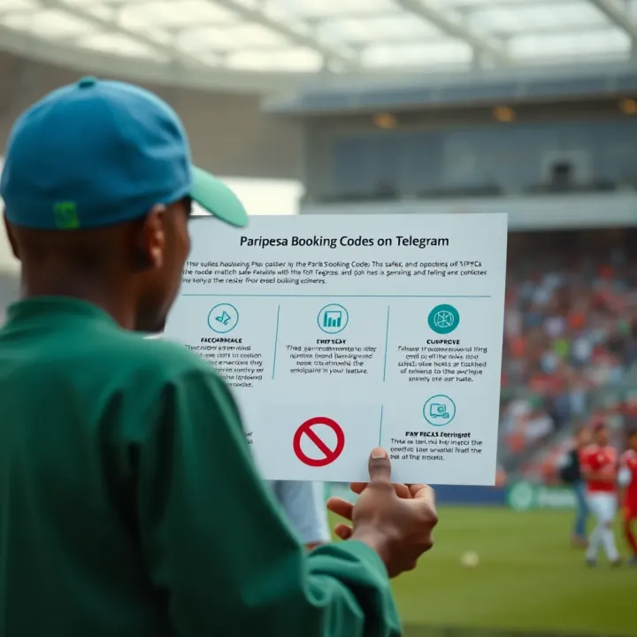 Graphic depicting safe interaction with Paripesa booking codes and tips for Nigerian bettors using Telegram