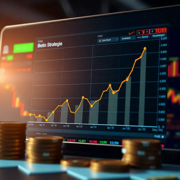 Graph showing betting strategies and risk analysis with upward trends and data points