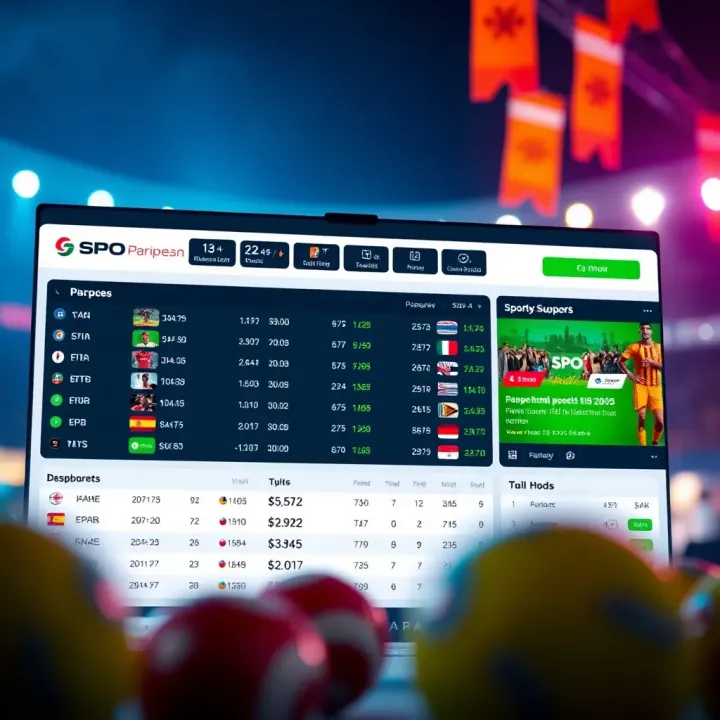 Dashboard of SPO Paripesa platform displaying live sports betting options and odds