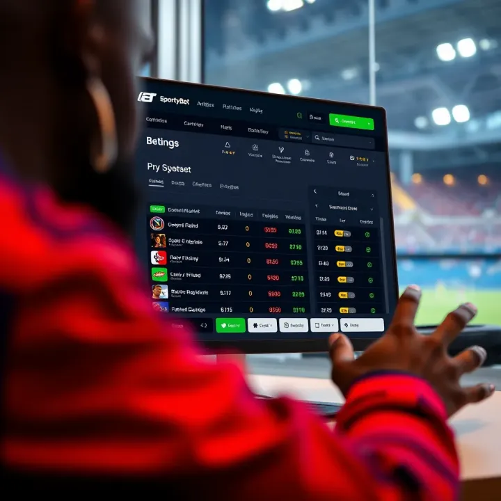 Display of various football betting markets and odds on Sporty Bet platform dashboard