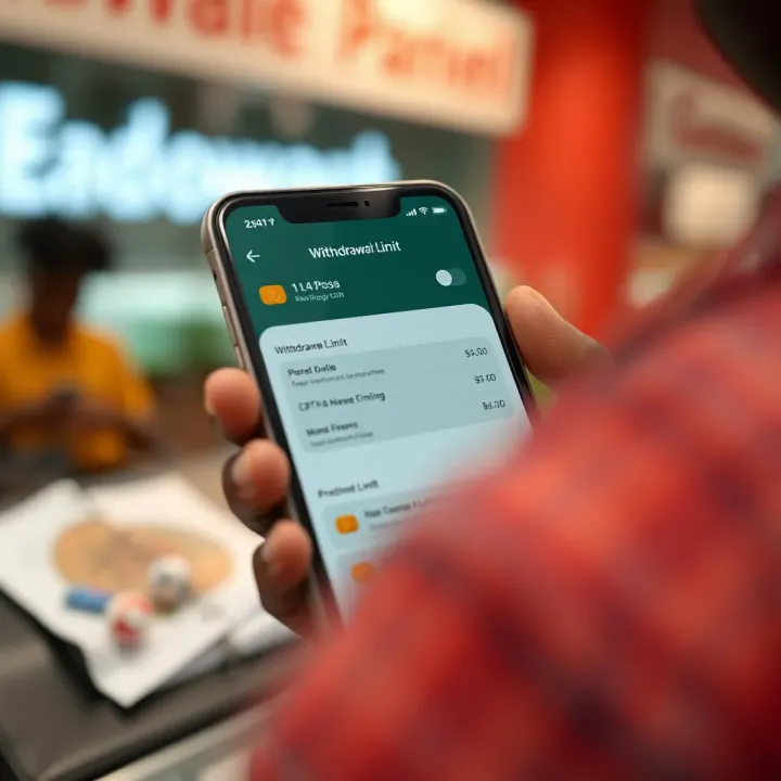 Digital wallet interface showing withdrawal limit details on Nigerian financial platform