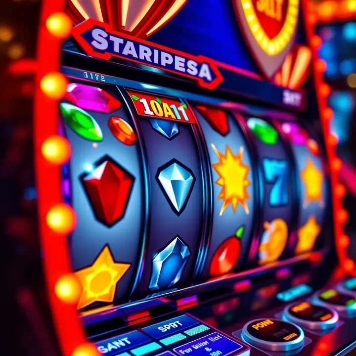 Colorful Paripesa Starburst slot machine reels showing sparkling gems and coins