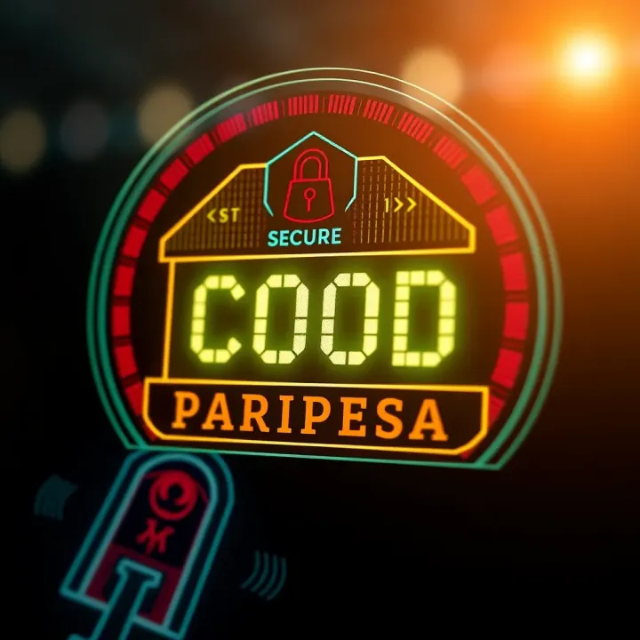 Illustration of a secure digital code interface representing Paripesa booking system