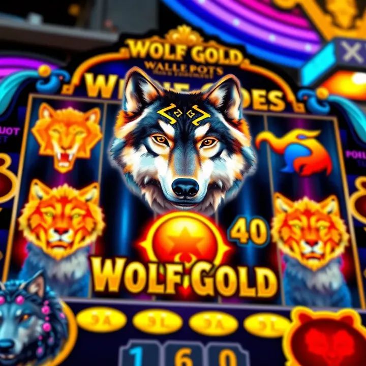 Colorful Wolf Gold slot game interface showcasing lively reels with animal-themed symbols and glowing jackpot indicators