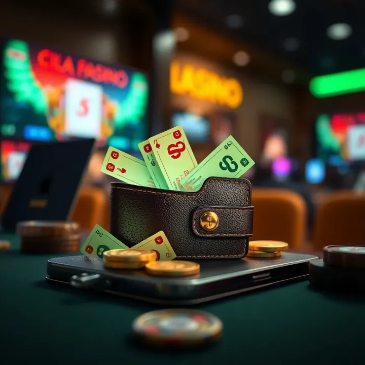 Illustration of a digital wallet with currency symbols representing online casino withdrawals in Nigeria